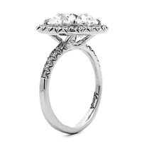Platinum Round Diamond Halo Engagement Ring