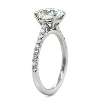 Platinum Round Diamond with Cathedral Mounting Engagement Ring