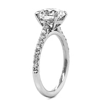 Platinum Round Diamond with Cathedral Mounting Engagement Ring
