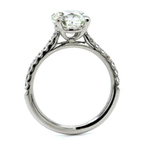 Platinum Round Diamond with Cathedral Mounting Engagement Ring