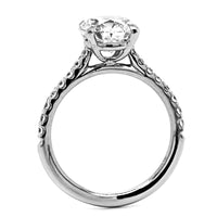 Platinum Round Diamond with Cathedral Mounting Engagement Ring