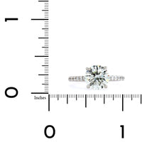 Platinum Round Diamond with Cathedral Mounting Engagement Ring