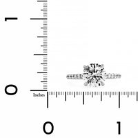 Platinum Round Diamond with Cathedral Mounting Engagement Ring