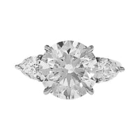 Platinum 3 Stone Round Diamond Engagement Ring