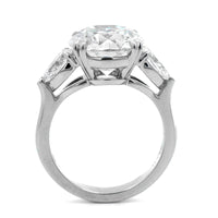 Platinum 3 Stone Round and Pear Shaped Diamond Engagement Ring