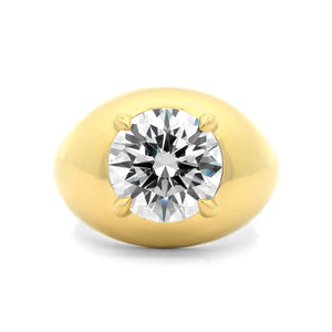 18K Yellow Gold Bezel Set Round Diamond Engagement Ring