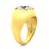 18K Yellow Gold Prong Set Round Diamond Engagement Ring