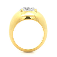 18K Yellow Gold Bezel Set Round Diamond Engagement Ring
