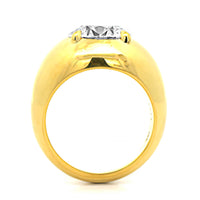 18K Yellow Gold Prong Set Round Diamond Engagement Ring