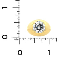 18K Yellow Gold Bezel Set Round Diamond Engagement Ring