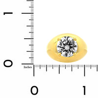18K Yellow Gold Prong Set Round Diamond Engagement Ring