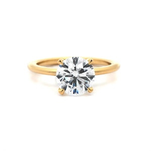 18K Yellow Gold Round Diamond Solitaire Engagement Ring