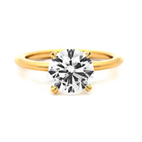 18K Yellow Gold Round Diamond Solitaire Engagement Ring