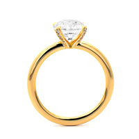 18K Yellow Gold Round Diamond Solitaire Engagement Ring