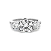 Platinum 3 Stone Round Diamond Engagement Ring