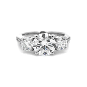 Platinum 3 Stone Round Diamond Engagement Ring
