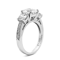 Platinum 3 Stone Round Diamond Engagement Ring