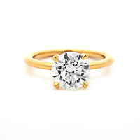 18K Yellow Gold Round Diamond Solitaire Engagement Ring