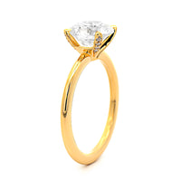 18K Yellow Gold Round Diamond Solitaire Engagement Ring
