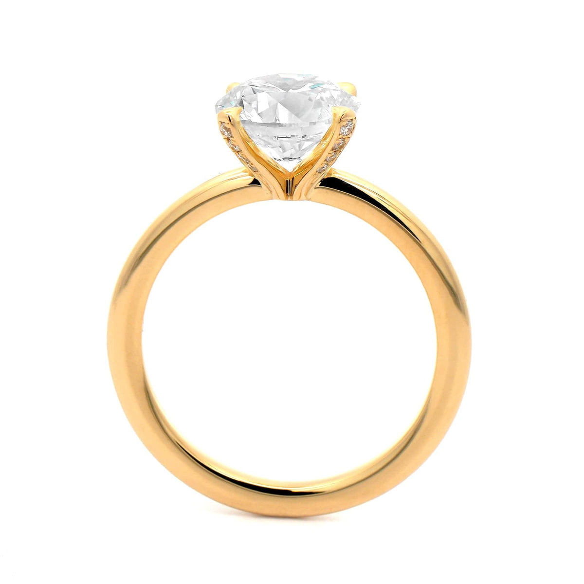 18K Yellow Gold Round Diamond Solitaire Engagement Ring