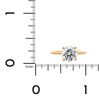18K Yellow Gold Round Diamond Solitaire Engagement Ring