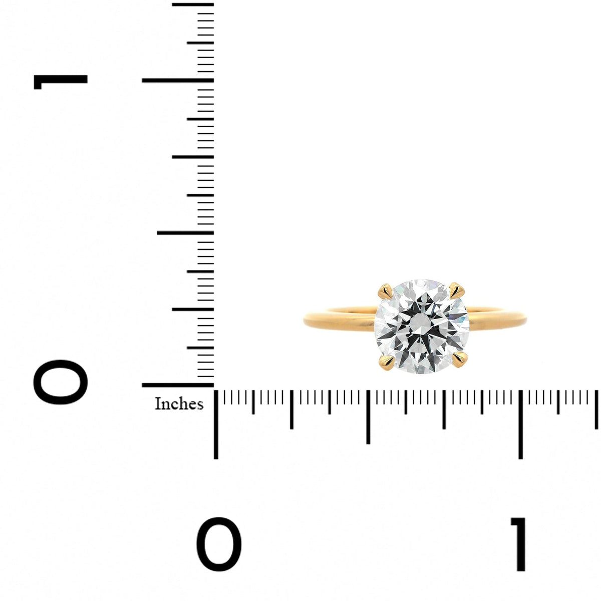18K Yellow Gold Round Diamond Solitaire Engagement Ring