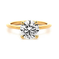 18K Yellow Gold Round Diamond Solitaire Engagement Ring