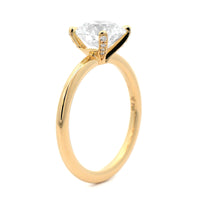 18K Yellow Gold Round Diamond Solitaire Engagement Ring