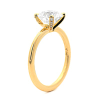 18K Yellow Gold Round Diamond Solitaire Engagement Ring