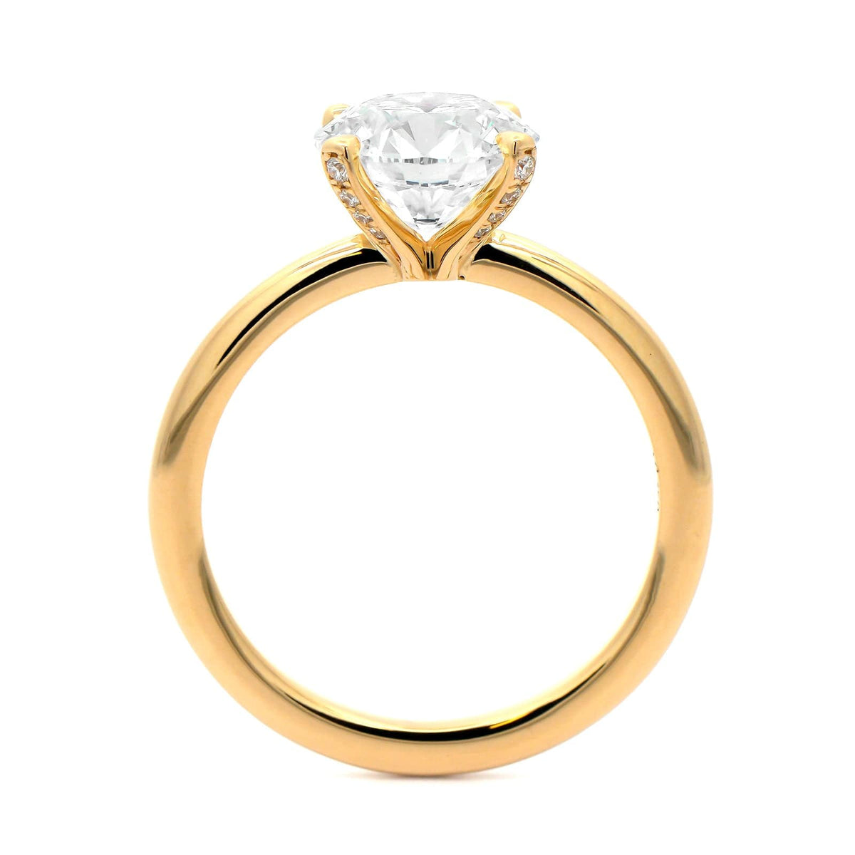 18K Yellow Gold Round Diamond Solitaire Engagement Ring