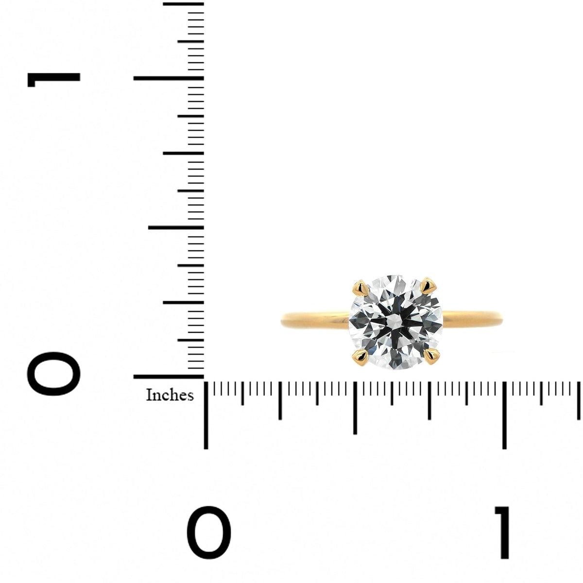 18K Yellow Gold Round Diamond Solitaire Engagement Ring