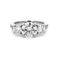 Platinum 3 Stone Round Diamond Engagement Ring