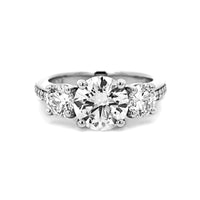 Platinum 3 Stone Round Diamond Engagement Ring