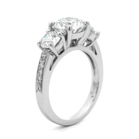 Platinum 3 Stone Round Diamond Engagement Ring