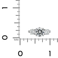 Platinum 3 Stone Round Diamond Engagement Ring
