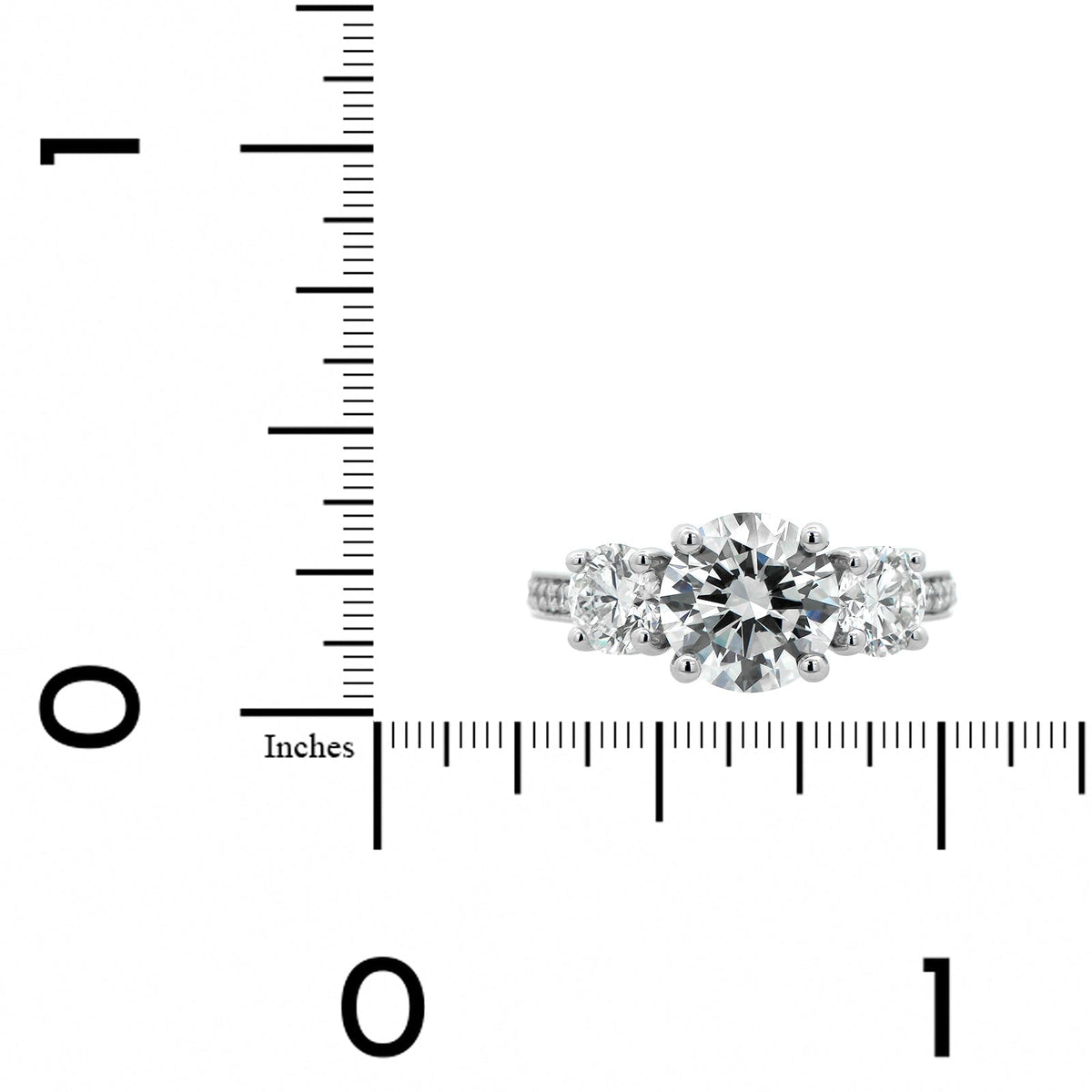 Platinum 3 Stone Round Diamond Engagement Ring