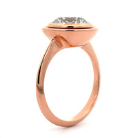 20K Rose Gold Bezel Set Round Diamond Ring