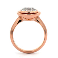 20K Rose Gold Bezel Set Round Diamond Ring