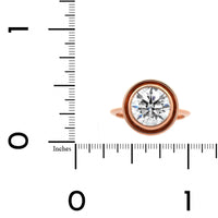 20K Rose Gold Bezel Set Round Diamond Ring