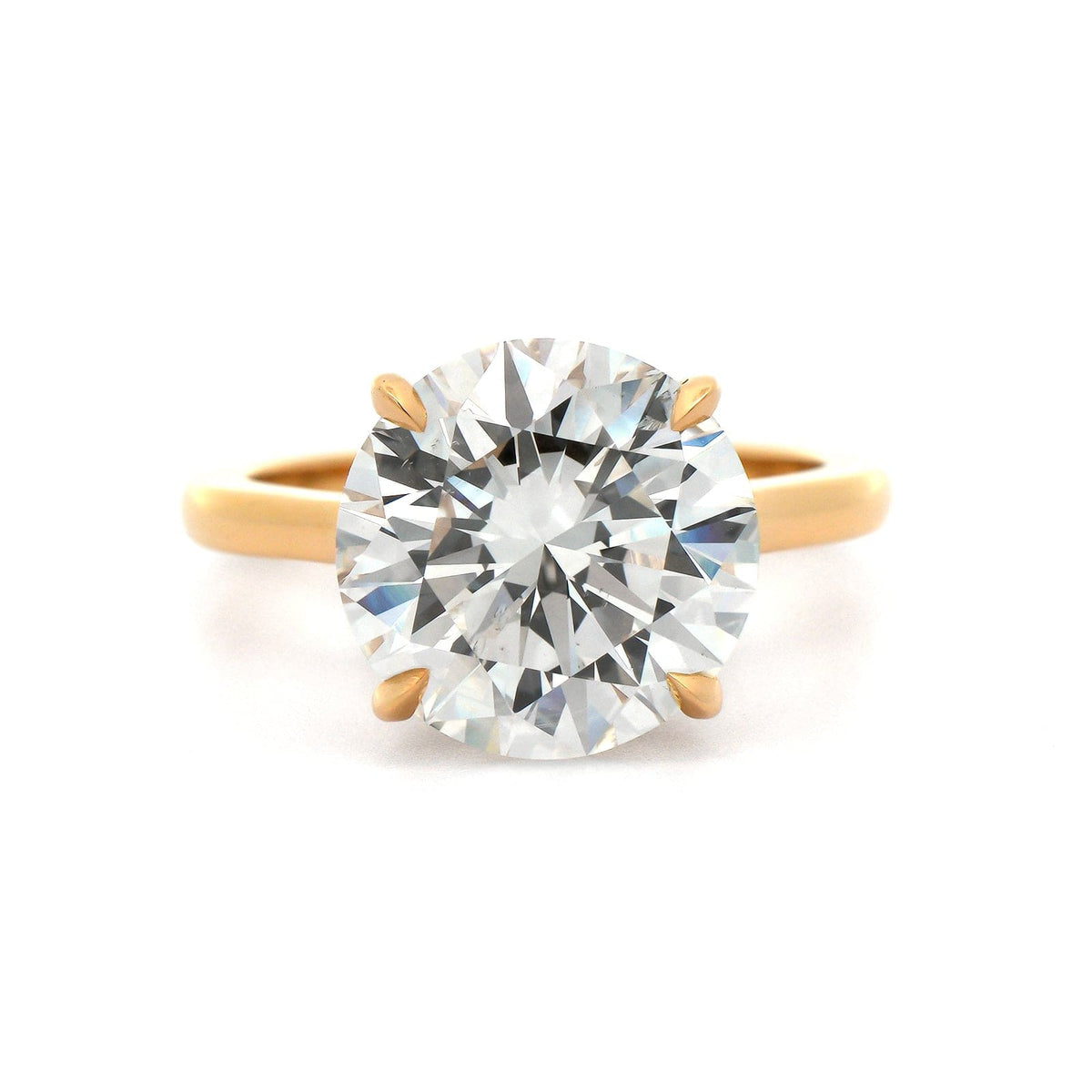 18K Yellow Gold Round Diamond Solitaire Engagement Ring