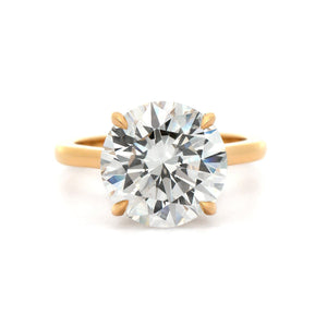 18K Yellow Gold Round Diamond Solitaire Engagement Ring