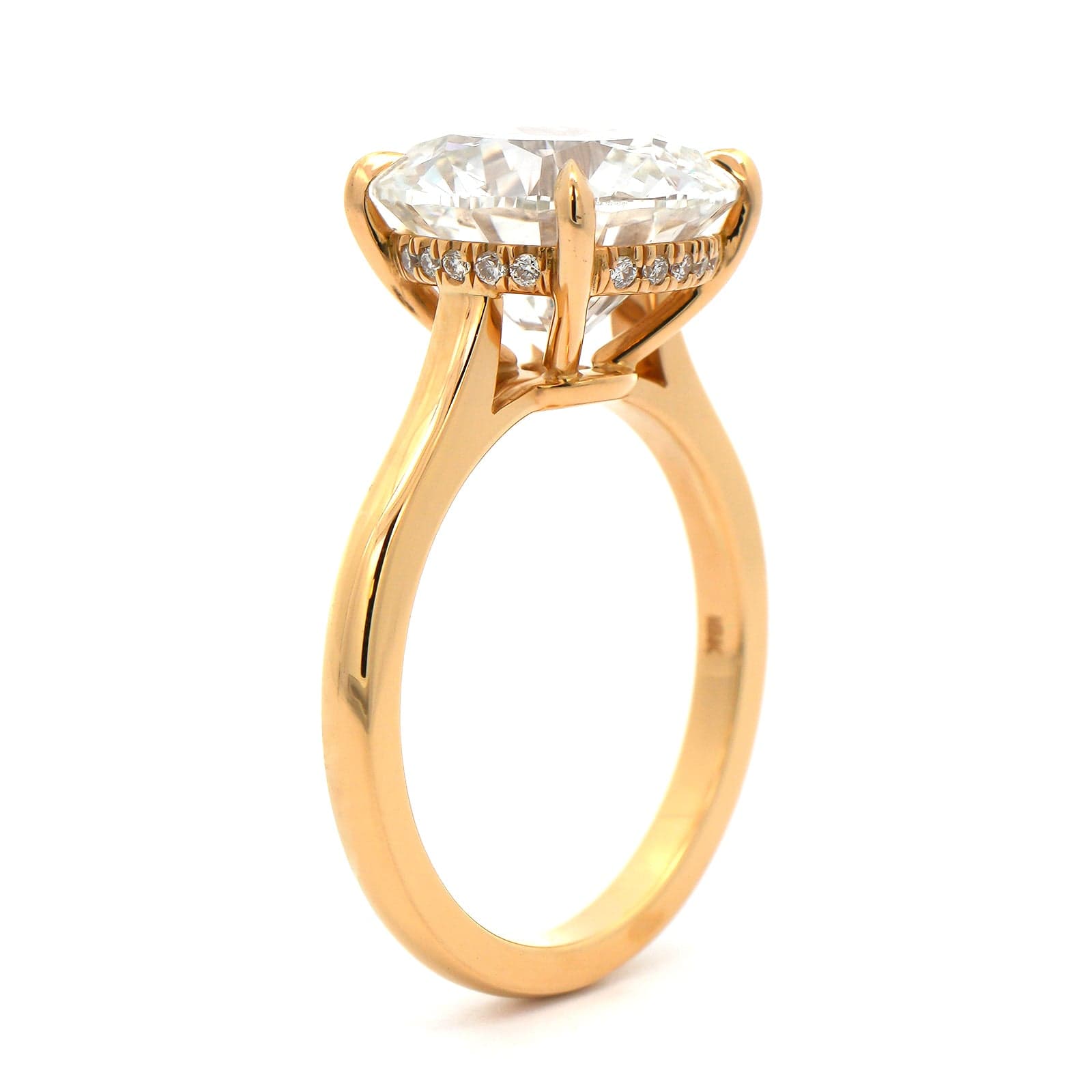 18K Yellow Gold Round Diamond Solitaire Engagement Ring