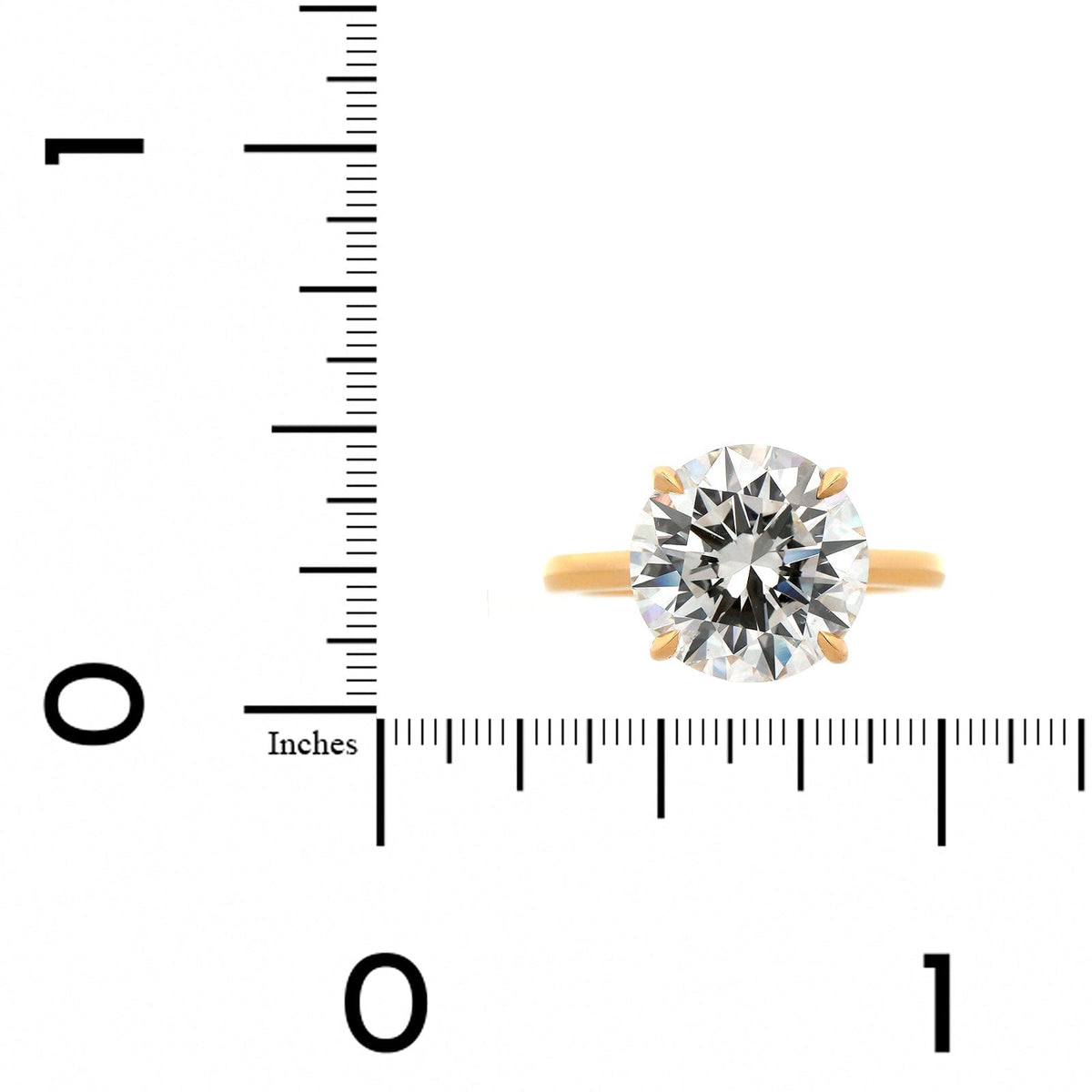18K Yellow Gold Round Diamond Solitaire Engagement Ring