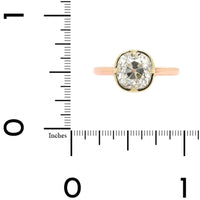 20K Rose and 18K Yellow Gold Old Mine Brilliant Cut Diamond Ring
