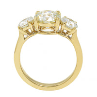 18K Yellow Gold 3 Stone Round Diamond Engagement Ring