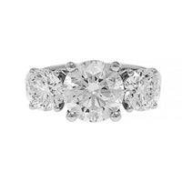 Platinum 3 Stone Round Diamond Engagement Ring