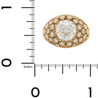 18K Yellow Gold Round and Pave Diamond Domed Mermaid Ring