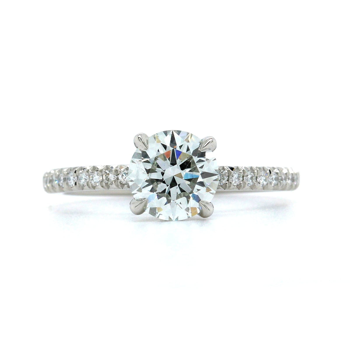 Platinum 4 Prong Round Diamond Engagement Ring