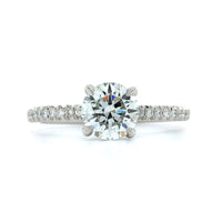 Platinum 4 Prong Round Diamond Engagement Ring
