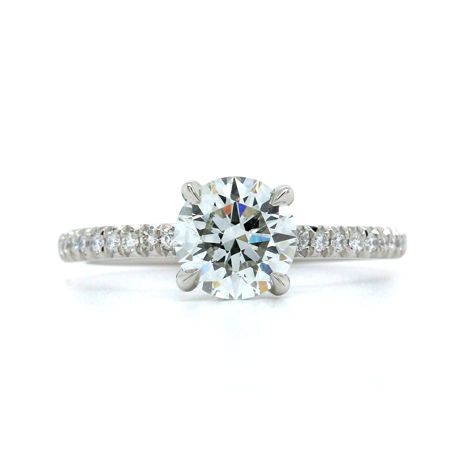 Platinum 4 Prong Round Diamond Engagement Ring